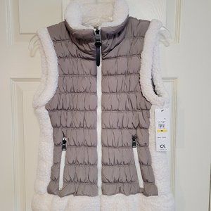 NWT!! Calvin Klein Women's Padded Lightweight Puffer Vest Stand Collar Zip
